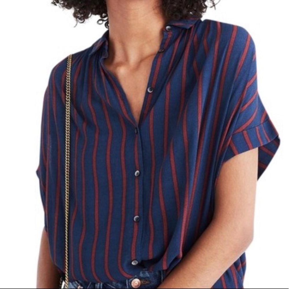 Madewell Central Drapey Shirt in Cornelia Stripe